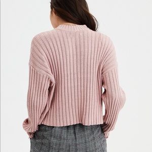 AE Cropped Rib Knit Pullover Sweater